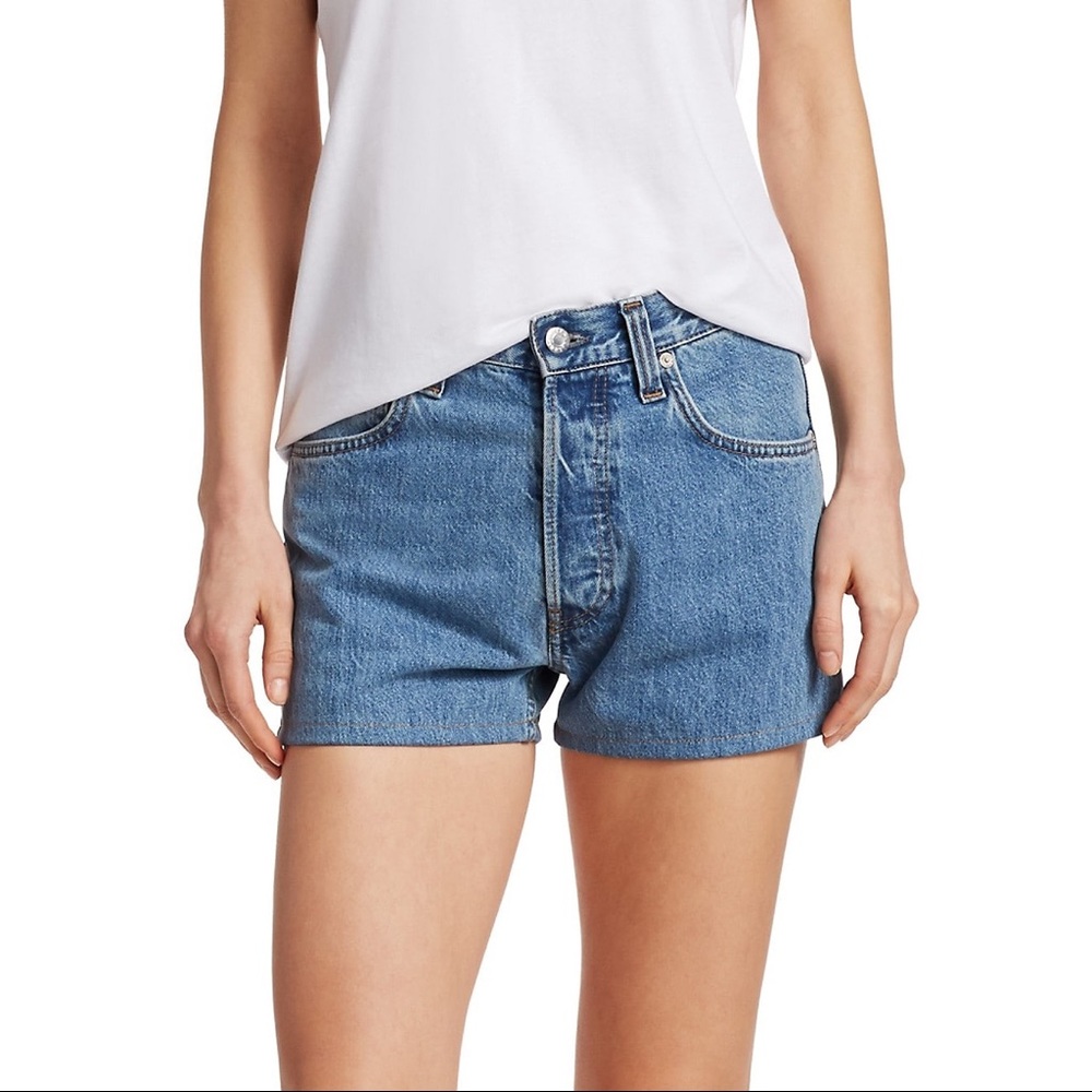 Helmut Lang Masc High-Rise Denim Shorts Size 30